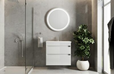 a freshly decorated bathroom