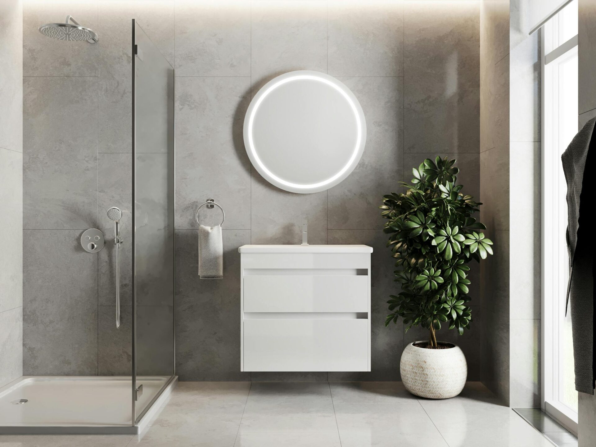 a freshly decorated bathroom