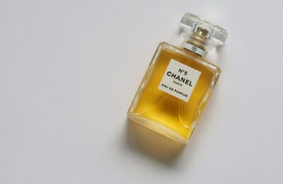 perfume against a plain background