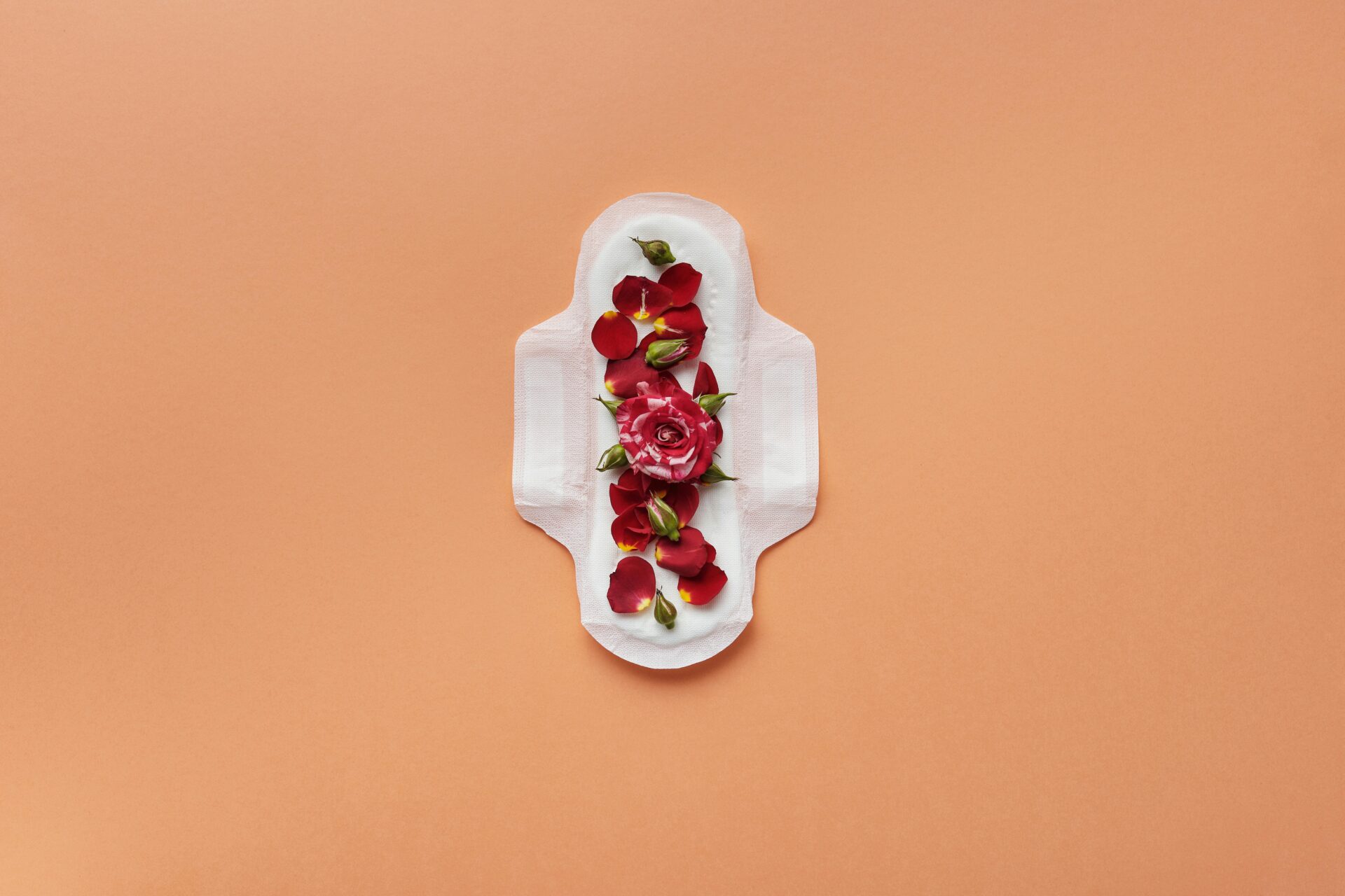 sanitary towel with flowers on it