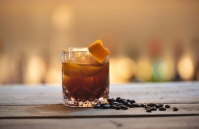 glass of whiskey cocktail